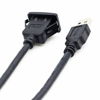 USB 3.0 mâle à femelle câble carré Snap in Panel Mount USB Socket pour camion Marine Car Flush Mount USB Cable