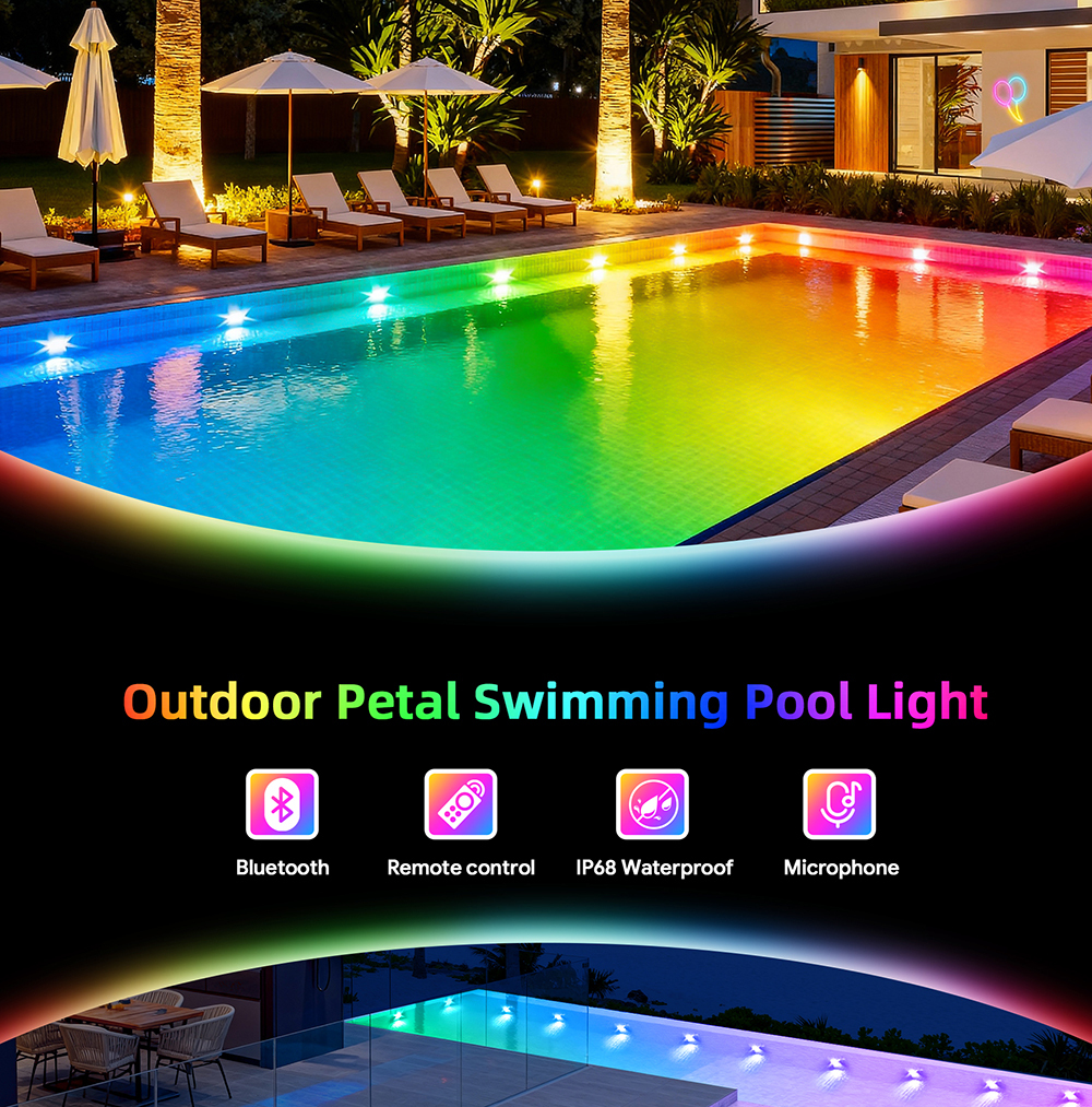 Ip68 Waterproof Rgb Led Pool Light Wifi App Controller Pool Lights