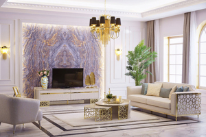 Set di divani con struttura in acciaio inossidabile di lusso moderno miglior <span class=keywords><strong>arredamento</strong></span> per la casa copertura in tessuto Villa ufficio Hotel soggiorno sala-vendita calda - Product Image 5