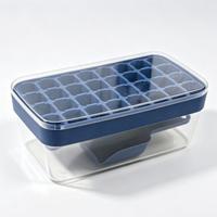 Bac à glaçons à pression avec récipient de rangement, moule à glaçons de qualité alimentaire pour réfrigérateur domestique, glaçons faits maison