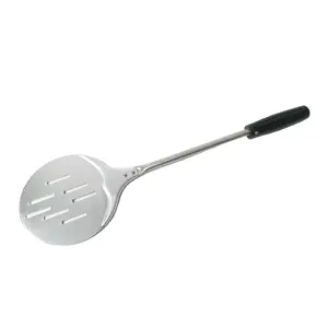 HONGXUAN Mini aluminum Pizza peel pizza shovel with wooden handle pizza turning peel for BBQ or Oven