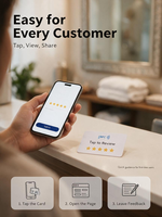 Autocollants de table NFC OEM RFID ISO pour entreprises, cartes de commentaires, cartes de feedback positif, personnalisables en acrylique, puce 213, activation par simple pression