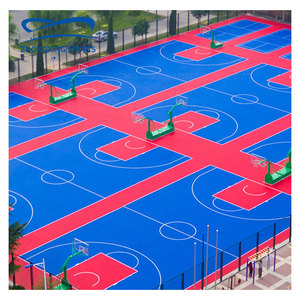 Piso ensamblado suspendido Pp cancha deportiva usada azulejos entrelazados portátiles <span class=keywords><strong>baloncesto</strong></span> Tenis de Mesa suelo empalmado al aire libre - Product Image 4