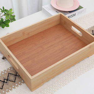 Wooden Desktop <b>Storage</b> <b>Tray</b> Rectangle Minimalist Design For Desk Organizing Tea Snack Multifunctional Neatening <b>Tray</b> - Product Image 2