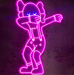 Cho kaws bear-hình bức tượng neon ánh sáng dấu hiệu chất lượng cao tùy chỉnh thiết kế pin/USB powered IP65 trang trí bầu không khí - Product Image 4