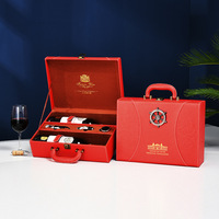 Boîtes en PU sur mesure, emballage en carton de luxe, emballage en cuir classique, boîte cadeau pour vin, petite valise en cuir