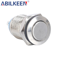 Prix d'usine, vente en gros, bouton poussoir métallique rond plat de 12 mm, étanche IP65, certifié CE RoHS, pour utilisation marine et automobile