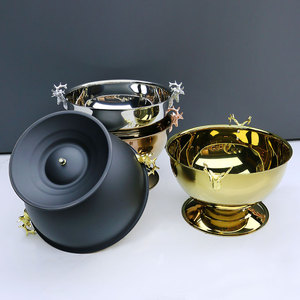 Cuenco de hielo pequeño de alta calidad de fábrica, enfriador de vino grueso dorado, Enfriador de champán, Enfriador de bebidas, cuencos de hielo para fiestas, cubos de vino - Product Image 5