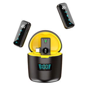 Clip de micrófono inalámbrico portátil IOS Android Mini micrófono Lavalier inalámbrico de solapa para enseñar Youtube Podcast Live Stream - Product Image 1