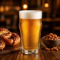 Verre à bière lisse de 15-16 oz avec rebord résistant aux éclats, base renforcée, vente en gros d'usine pour brasseries professionnelles
