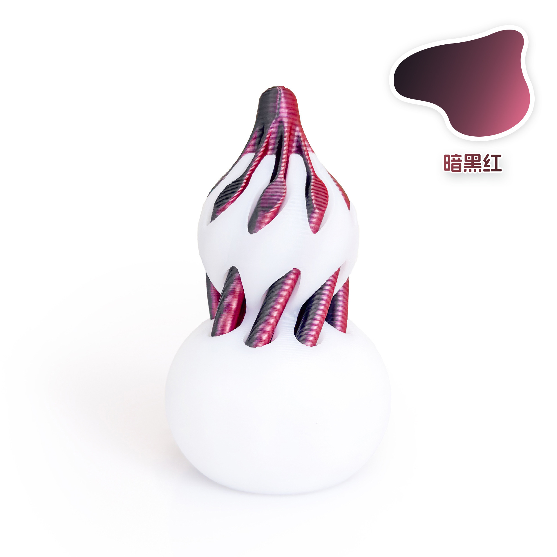 gourde blanche + rouge foncé