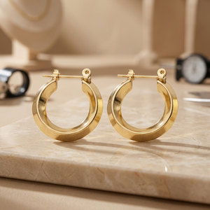 Pendientes de aro elegantes, pendientes de aro clásicos y a la moda, pendientes de aro modernos, pendientes de aro personalizados, joyería rellena de oro Oro Joyeria - Product Image 2