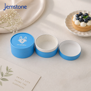 Boîte d'emballage cylindrique en carton de qualité alimentaire de luxe avec logo personnalisé, écologique, pour pâtisserie, tube en papier pour gâteau basque - Product Image 5