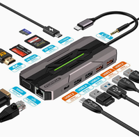 Station d'accueil Type-C 13-en-1, port Ethernet Gigabit, lecteur de carte, hub USB multifonctionnel - Vente directe d'usine