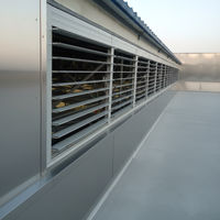 Volets Horizontaux Motorisés Modernes en Alliage d'Aluminium, Électriques, pour l'Extraction de Fumée et de Gaz, avec Grille en Acier Inoxydable, Écologiques