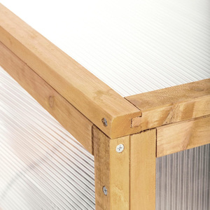 Lit de jardin surélevé avec fixation à cadre froid en bois avec étagère pour ustensiles de jardin pour <span class=keywords><strong>balcon</strong></span> et patio - Product Image 5