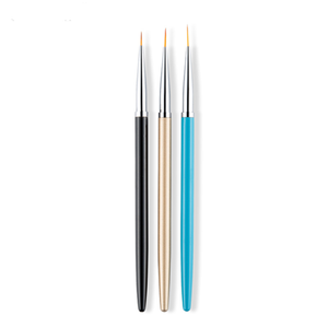 Lot de 3 pinceaux liner à manche métallique pour nail art, marque privée, pour dessin de lignes fines et peinture, poils en nylon, pour salon de manucure - Product Image 6