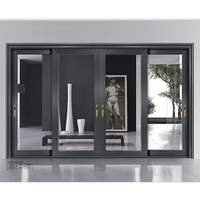 Puerta y Ventanas de Aluminio con Junta de Silicona Gris, Ventanas Corredizas de Aluminio Color Champán