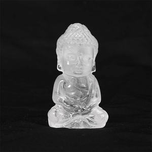 Vente en gros de statues de Bouddha traditionnelles sculptées à la main en cristal naturel de 5 cm, statue de Bouddha bébé en quartz rose poli pour la décoration de la maison - Product Image 2