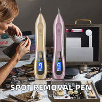 Stylo portable 2-en-1 LCD ABS à 9 vitesses pour l'élimination des taches cutanées, verrues et marques pigmentaires du visage, équilibrant le teint inégal