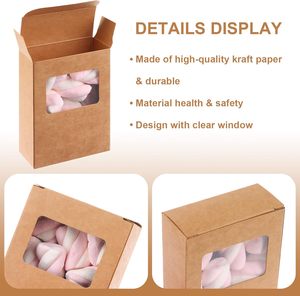 Mini scatola di carta Kraft con scatole di imballaggio per sapone con finestra quadrata scatola regalo in cartone artigianale per fatti in casa - Product Image 2
