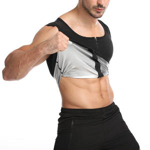 Faja Reductora de Cintura con Cremallera para <span class=keywords><strong>Hombre</strong></span>, Talla Grande, que Promueve la Sudoración, Chaleco Deportivo Ajustado para Fitness. - Product Image 6