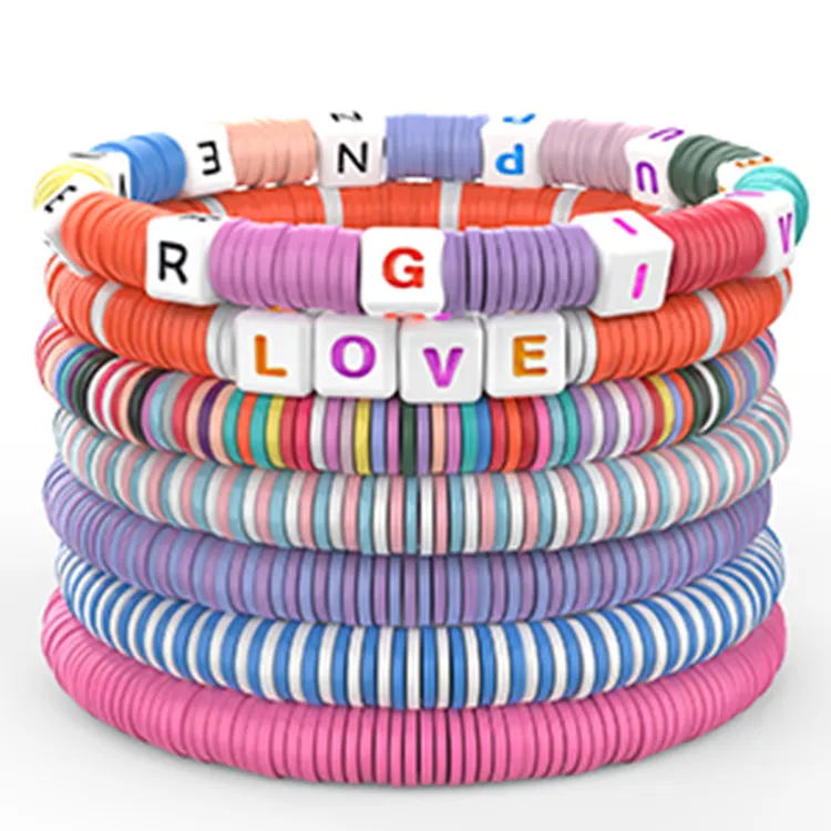 Polymer Clay Bead Kit 20 Colors 6mm Flat Round Polymer Clay Colorful Heishi Polymer Clay Spacer Beads Jewelry Making