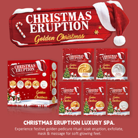 Kit de Pédicure Luxe Doré Noël Effet Bulles 5 Étapes – Soin Festif pour les Pieds, Fournitures de Salon de Manucure, Vente en Gros, Personnalisation ODM