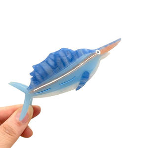 Pinzas de pelo de acetato con diseño de pez, pinzas de garra de acetato únicas, antideslizantes, de sujeción fuerte, pinza de mandíbula, pinza de garra grande con diseño de animal marino para mujer y niña - Product Image 5