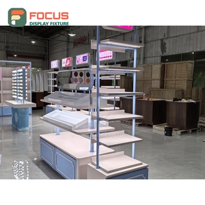 Latest Design Store Interior Mixed Material Wall Shelving Installation Service Beauty Retail Design - Product Image 5