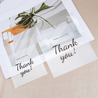 Sacs en plastique transparents autocollants « Merci » pour bijoux, artisanat fait main et emballages de cadeaux de fête