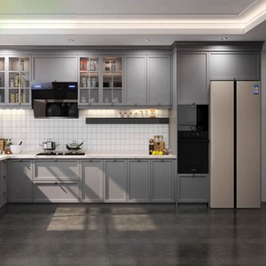Tengce Custom Pre Assembled Solid Wood Shaker Style Modern <b>Grey</b> Kitchen <b>Cabinets</b> - Product Image 1
