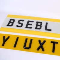 Lettere in acrilico diamantato lucido 79*50mm, numeri autoadesivi neri smussati per targa acrilica UK
