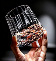 Vaso de whisky de cristal tallado a mano con base pesada, estilo Old Fashioned, sin plomo, transparente, para Bourbon, Scotch y cócteles.