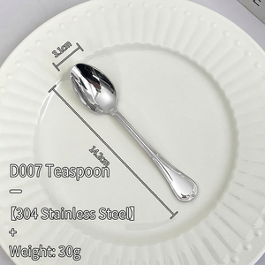 Cuchara de Té DSF76 D007 de 14.2cm, Acero Inoxidable 304, Cubertería Doméstica Duradera - Product Image 1