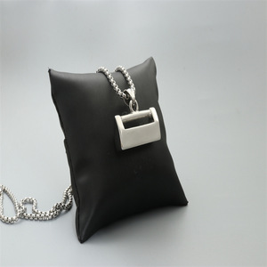 Stainless Steel <b>Lock</b> Pendant <b>Necklace</b> Unisex Fashionable Silver Gold Geometric Design Gift Jewelry - Product Image 2