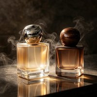 Vente en gros de flacons de parfum en verre carrés vides avec logo personnalisé, revêtement dégradé, flacon pulvérisateur de parfum, coffret cadeau de luxe