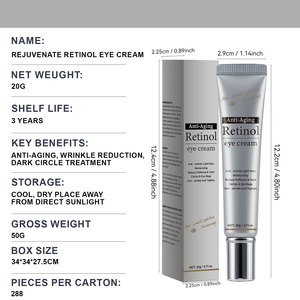 Private <b>Label</b> Vegan Retinol Eye Cream Organic Eyes Products for Reduce Wrinkles Under Eyes with HYALURONIC ACID and CAFFEINE - Product Image 6