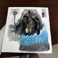 Lich King World of Warcraft Arthas Chevalier Mortel Figurine en PVC avec effet de poussière Anime Fantasy & Sci-Fi