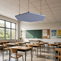 Panneau de plafond suspendu en feutre PET carré de couleur personnalisée, absorption acoustique pour salle de classe