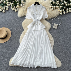 Abito Elegante da <span class=keywords><strong>Donna</strong></span> 2026 in Pizzo Patchwork Stile Francese, <span class=keywords><strong>Abbigliamento</strong></span> Plissettato da Ufficio per <span class=keywords><strong>Donna</strong></span> - Produttori - Product Image 4
