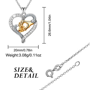 2018 te amo de la madre de la mano en la mano de collar de plata - Product Image 2