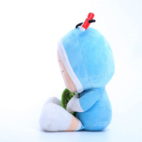 Peluche en promotion, jouet en peluche, décoration de chambre, poupée de dessin animé bleue douce pour enfants, compagnon de jeu et de sommeil