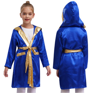 Muestra Gratuita de Disfraz de <span class=keywords><strong>Boxeo</strong></span> para Niños y Adultos, Disfraz de Cosplay, Capa con Capucha de Satén con Ribete Metálico y Cinturón a Juego, para Actuaciones <span class=keywords><strong>en</strong></span> Escenario - Product Image 5