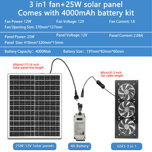 Tùy Chỉnh 3 1 Công Nghiệp Năng Lượng Mặt Trời Powered 4000MAh Pin Kit Nông Nghiệp Hệ Thống Thông Gió Cho Gia Cầm Trang Trại Kho OEM - Product Image 2