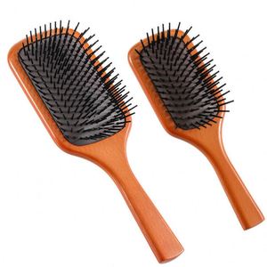 Wholesale Custom Wooden air Cushion Hair <b>Brush</b> Scalp Massage airbag Comb square Detangling Hair <b>Brush</b> for Women - Product Image 1