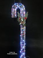 Support de cannes à sucre de Noël en forme de couronne, pour intérieur, avec cannes à sucre croisées et lumières LED, pour la décoration festive