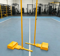 Poteau de badminton mobile avec roues, hauteur réglementaire 1,55 m, ensemble complet pour l'entraînement professionnel et les matchs