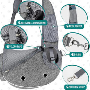 Échantillon gratuit Sac à dos de voyage en PET recyclé Sac de transport portable Sac de transport pour chien de luxe Sac à dos de poitrine pour chien Sac de transport pour chien - Product Image 5