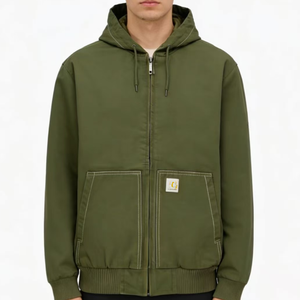 Vêtements de travail pour l'automobile, streetwear personnalisé, unisexe, hiver, en toile épaisse lavée, doublé, style vintage, avec fermeture éclair, pour charpentier, pour hommes, avec LOGO - Product Image 5